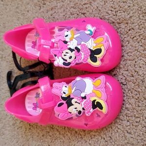 Disney Minnie Mouse and Daisy pink glitter jelly shoes size 7 toddler Brand new